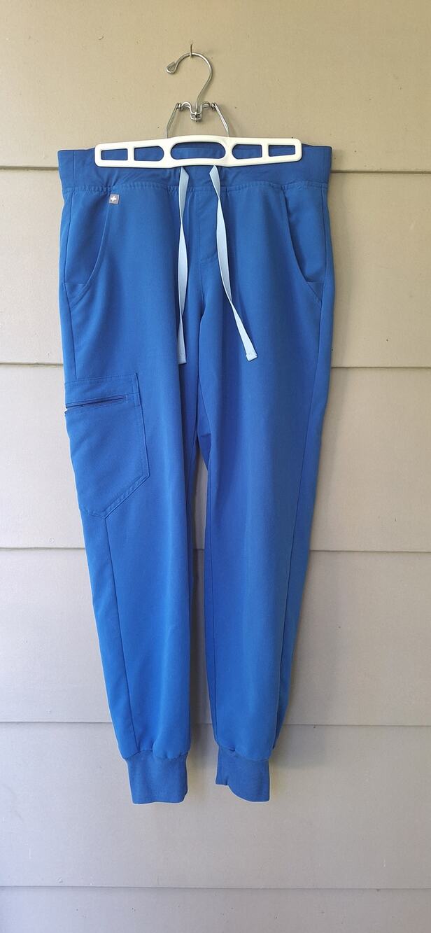 FIGS Women's Zamora Jogger Scrub Pants Technical Royal Blue Elastic waist Size S